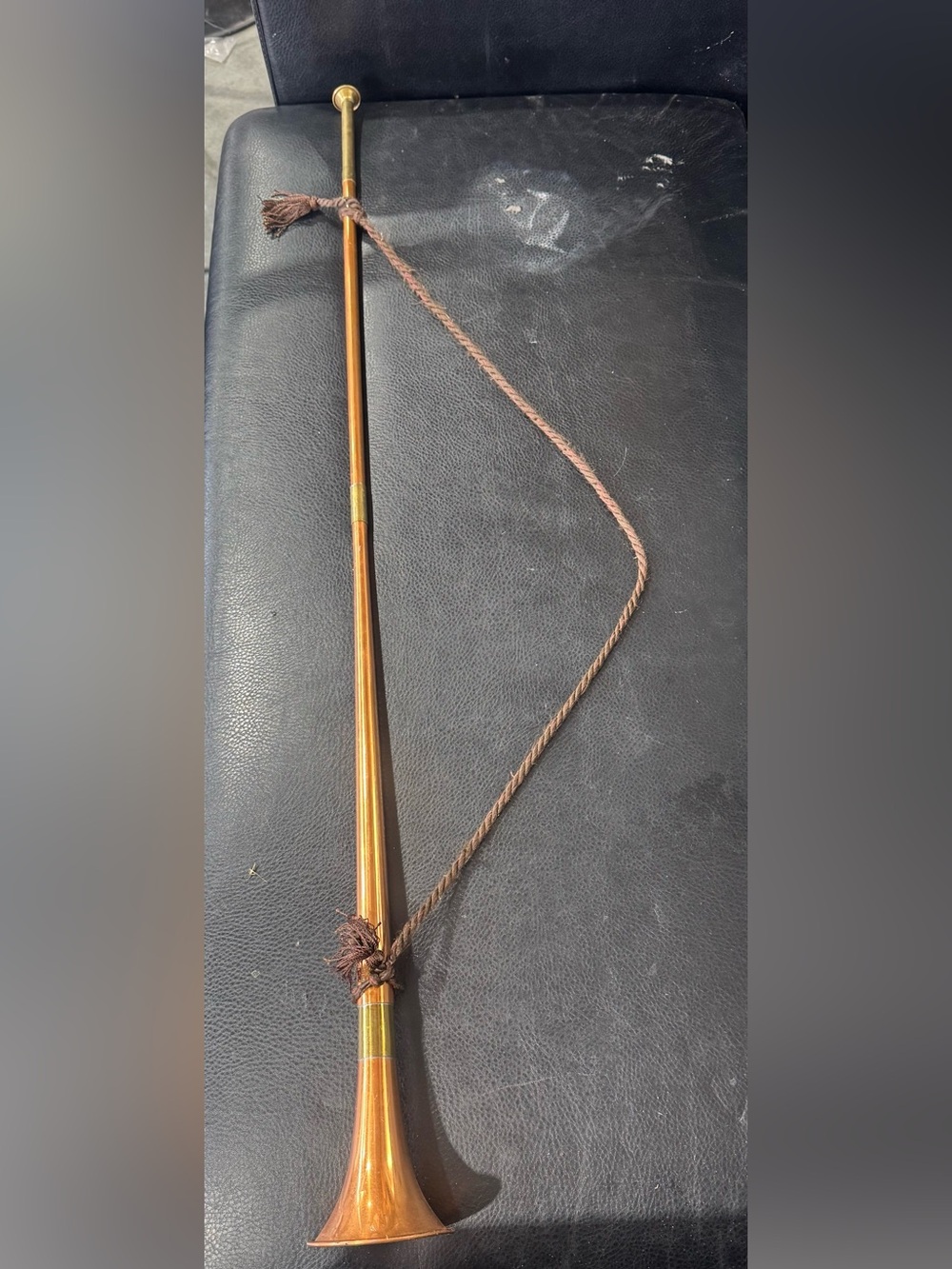 42” copper & brass horn decor made in England